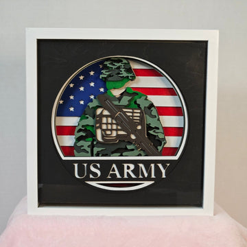 US Army | Handmade Veteran Memorial Shadowbox